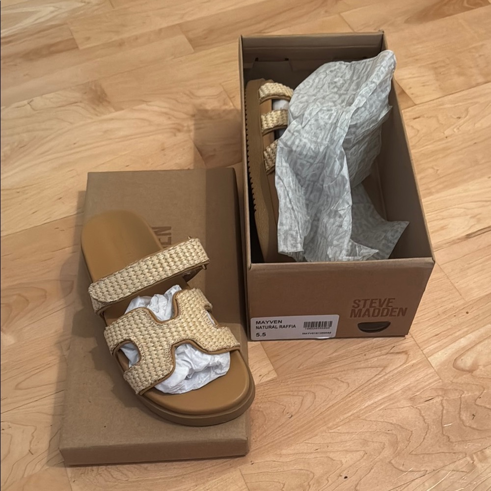 Steve Madden Raffia Mayven Sandal, 5.5